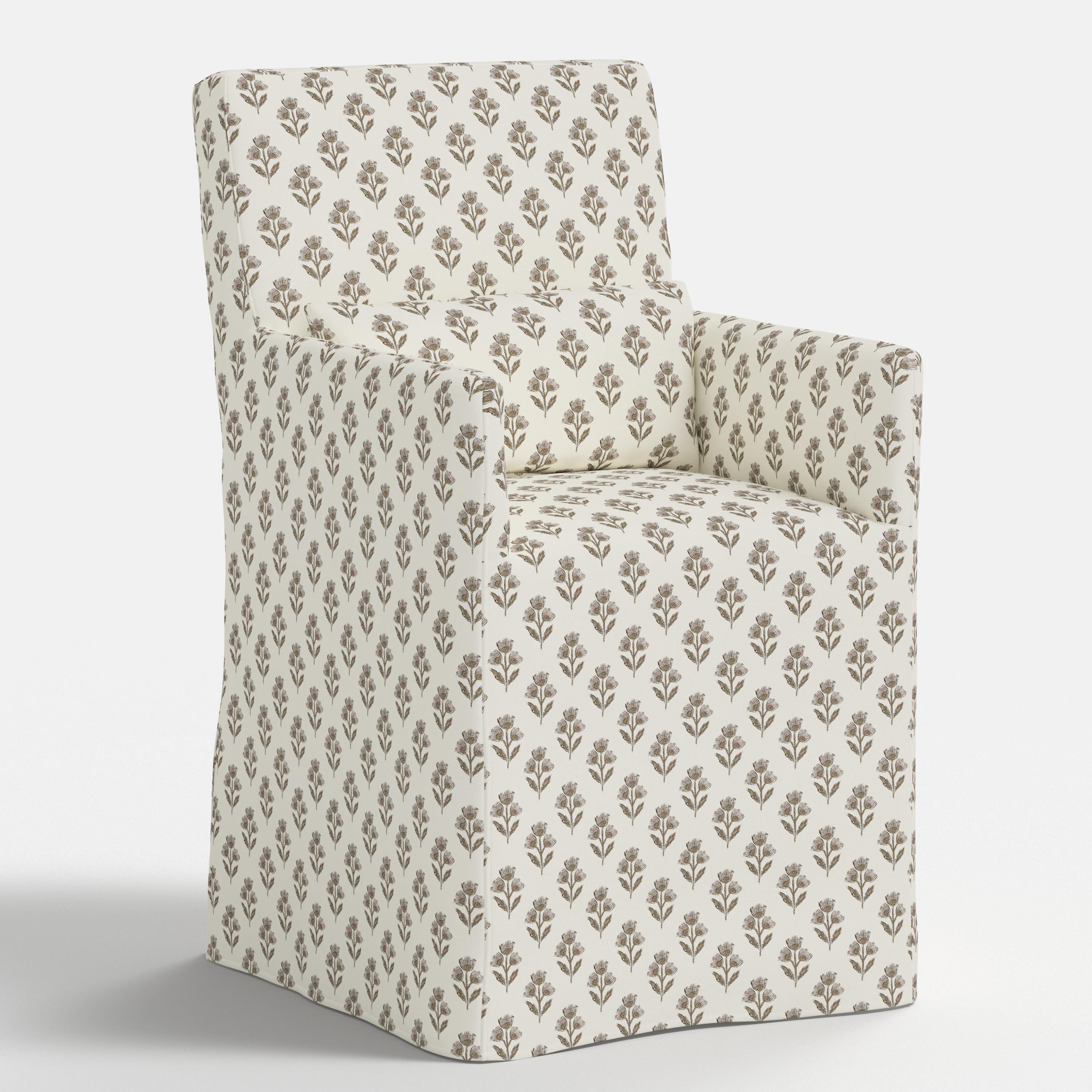 Lindy Slipcovered Arm Dining Chair