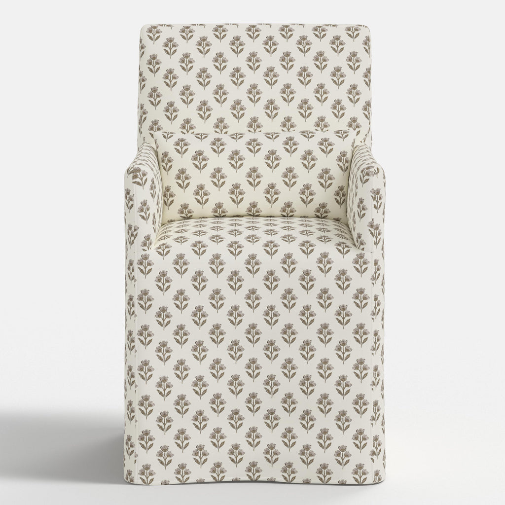 Lindy Slipcovered Arm Dining Chair