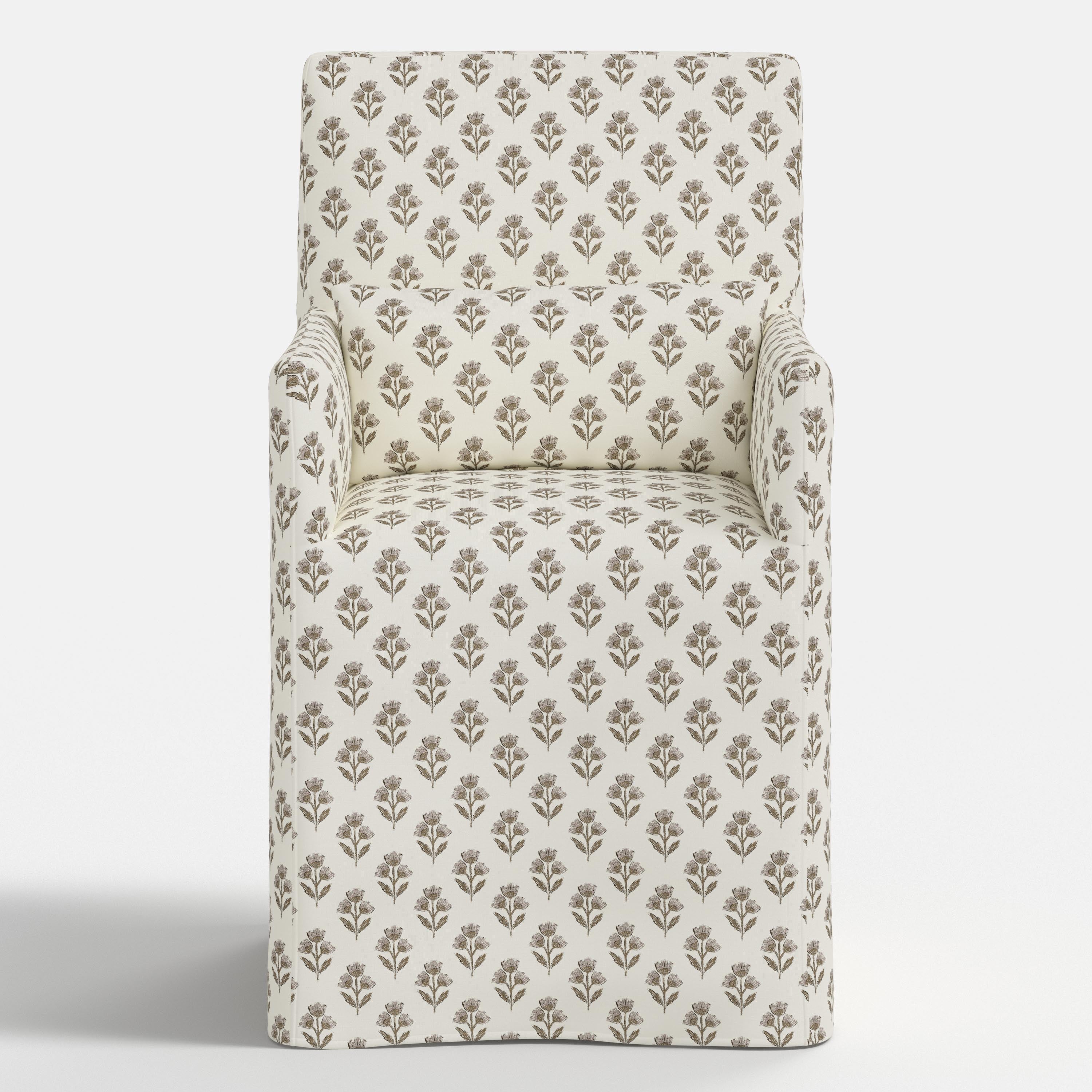 Lindy Slipcovered Arm Dining Chair