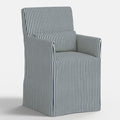 Lindy Slipcovered Arm Dining Chair in Jane Stripe Denim