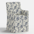 Lindy Slipcovered Arm Dining Chair in Michigan Bird Toile Navy