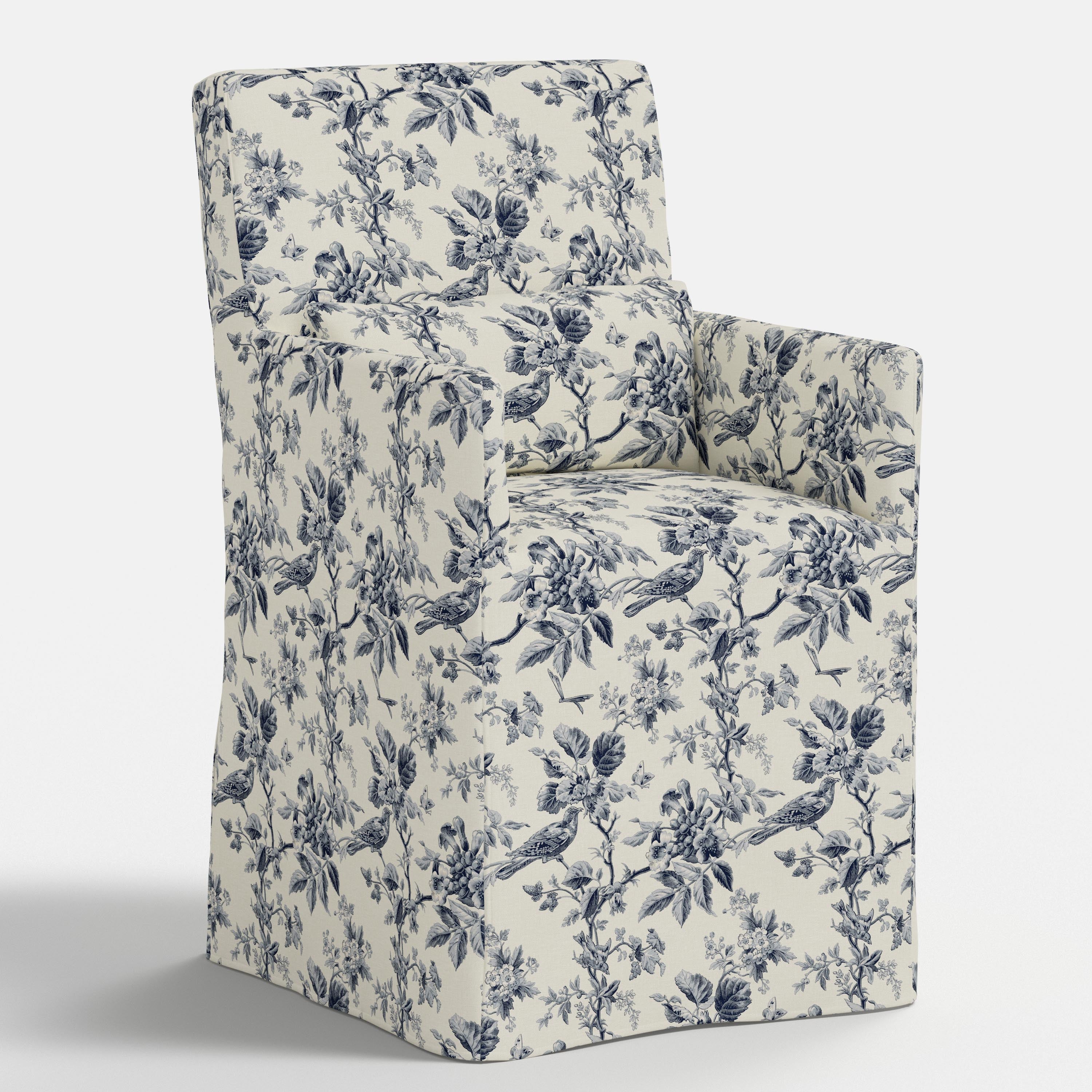 Lindy Slipcovered Arm Dining Chair