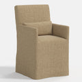 Lindy Slipcovered Arm Dining Chair in Relaxed Linen Burlap