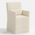 Lindy Slipcovered Arm Dining Chair in Relaxed Linen Cream