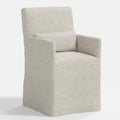 Lindy Slipcovered Arm Dining Chair in Relaxed Linen Zinc