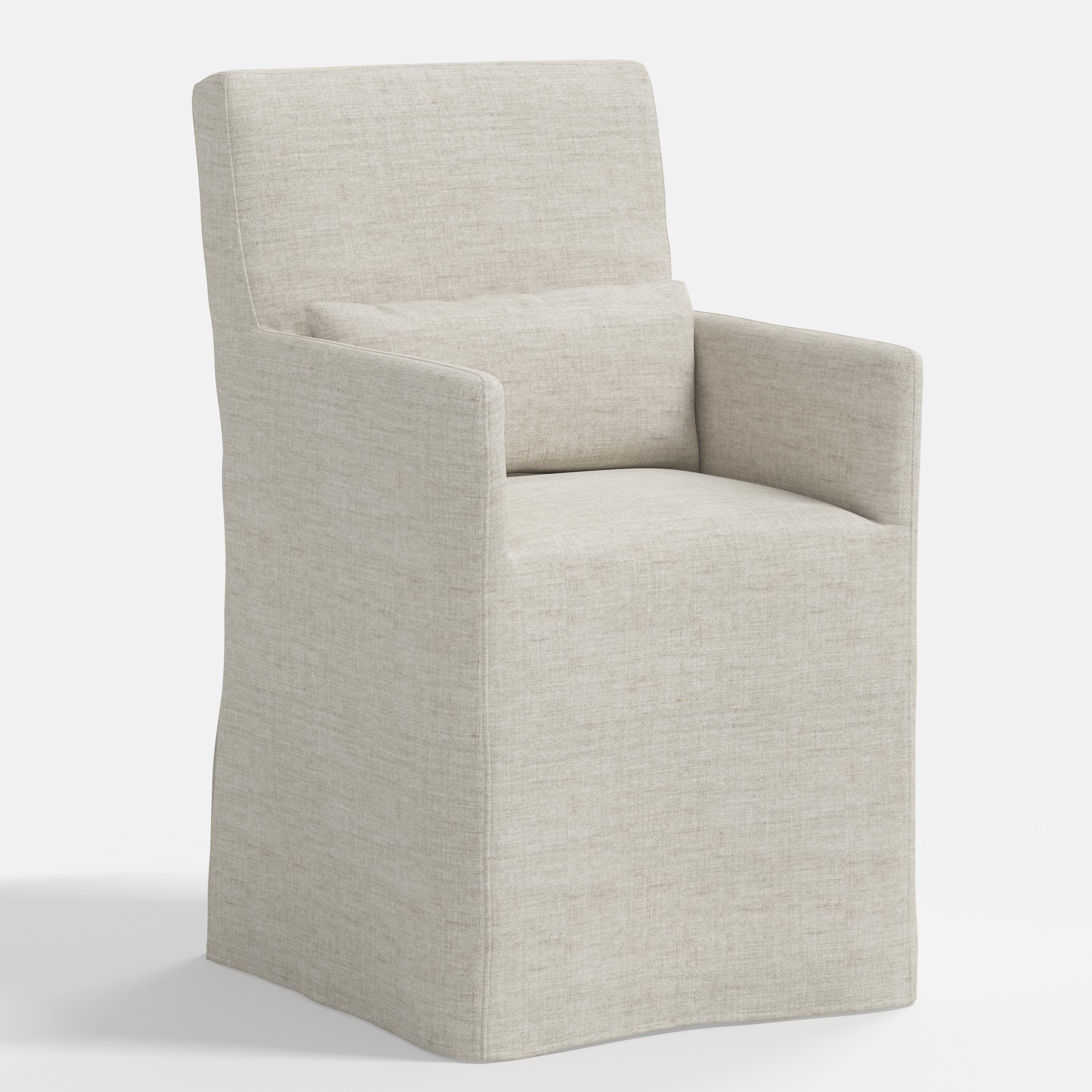 Lindy Slipcovered Arm Dining Chair