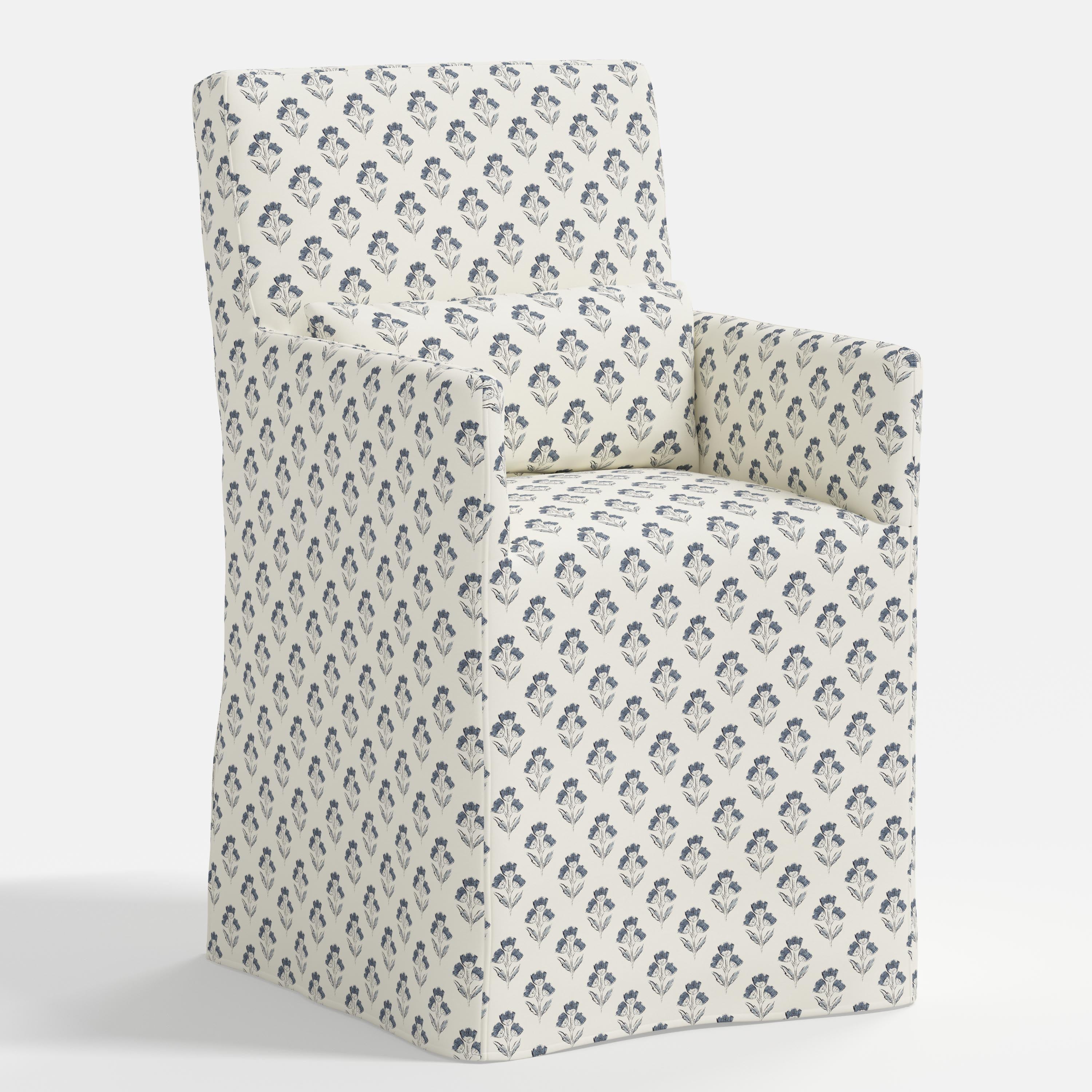 Lindy Slipcovered Arm Dining Chair