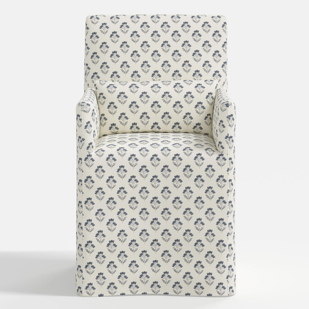 Lindy Slipcovered Arm Dining Chair