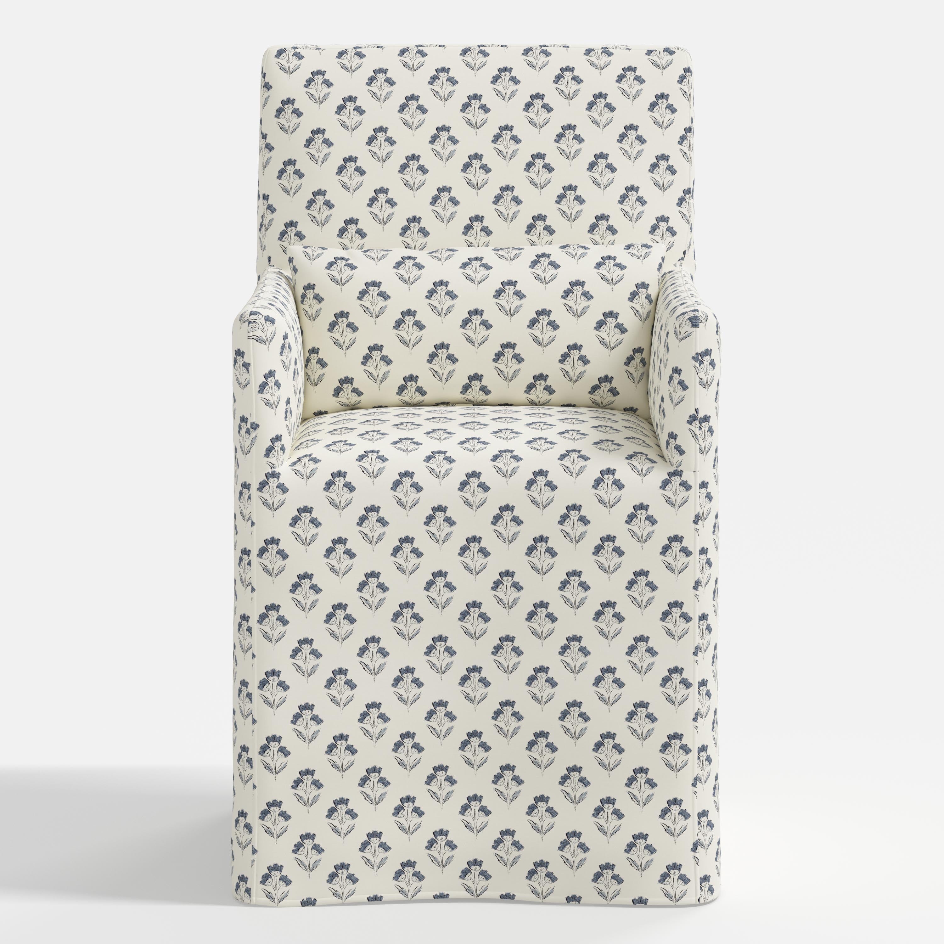 Lindy Slipcovered Arm Dining Chair