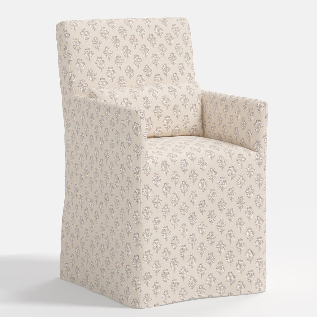Lindy Slipcovered Arm Dining Chair