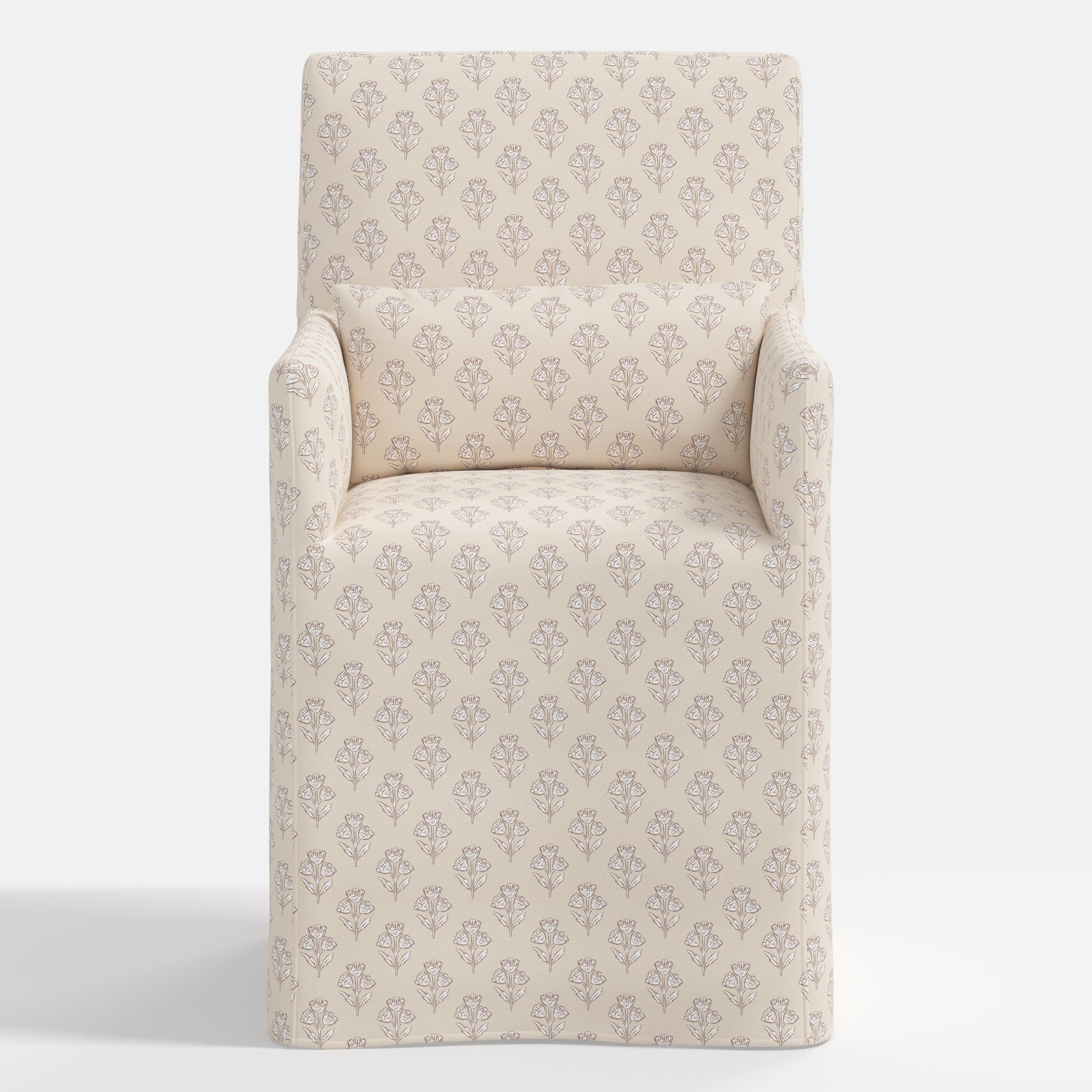 Lindy Slipcovered Arm Dining Chair