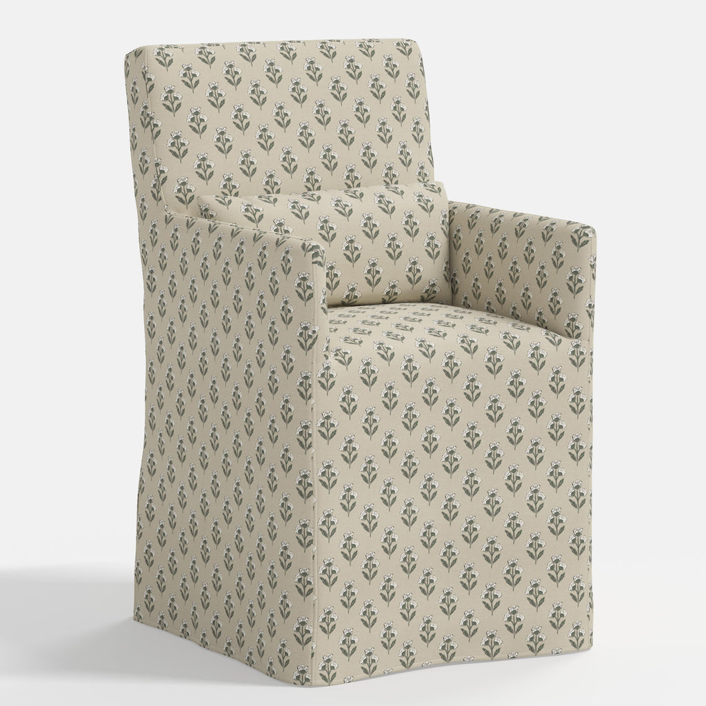 Lindy Slipcovered Arm Dining Chair