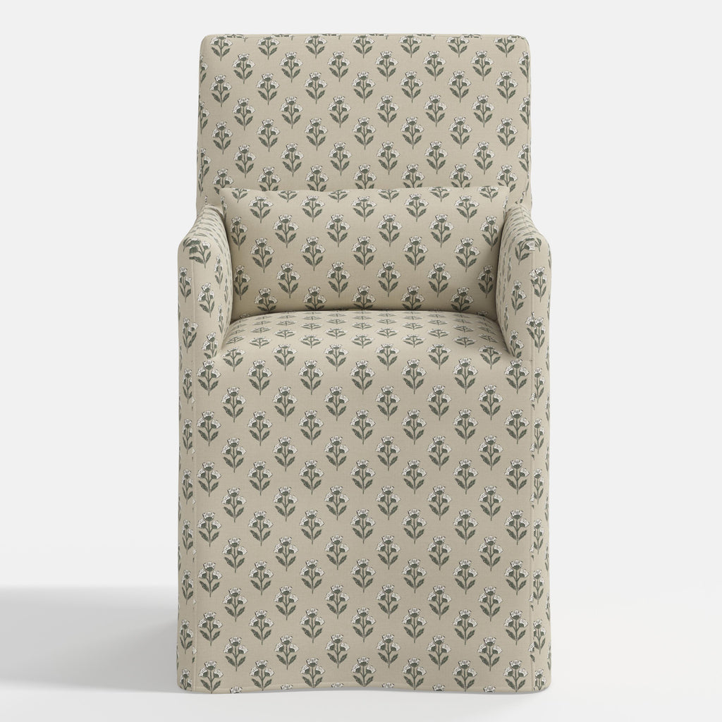 Lindy Slipcovered Arm Dining Chair