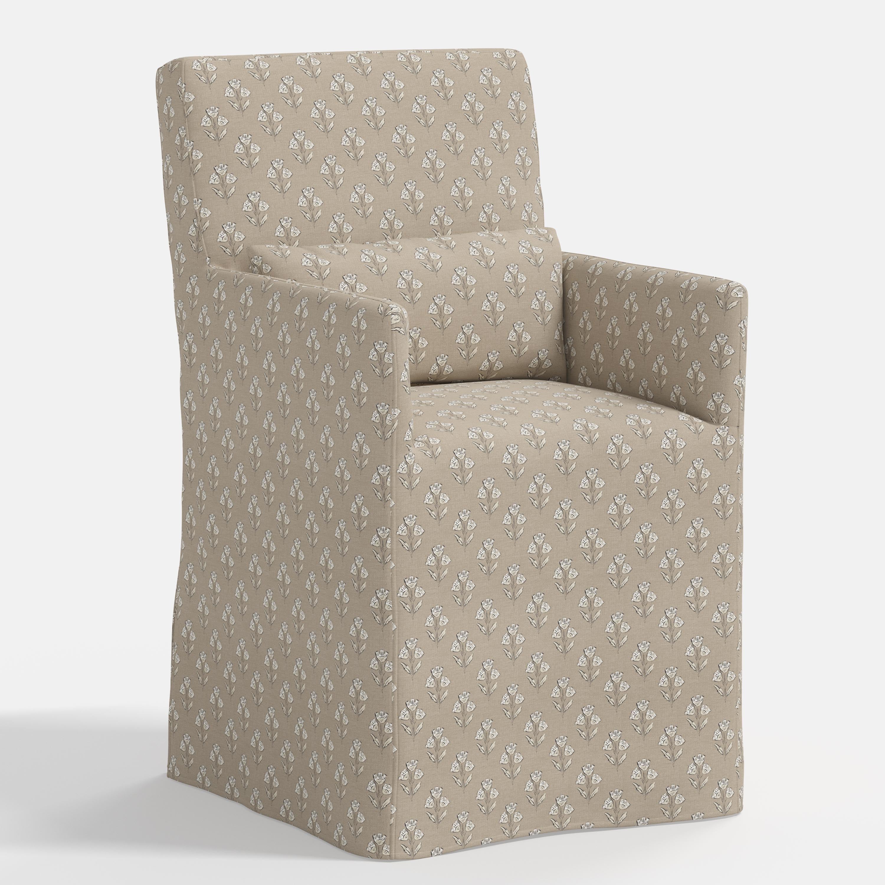 Lindy Slipcovered Arm Dining Chair