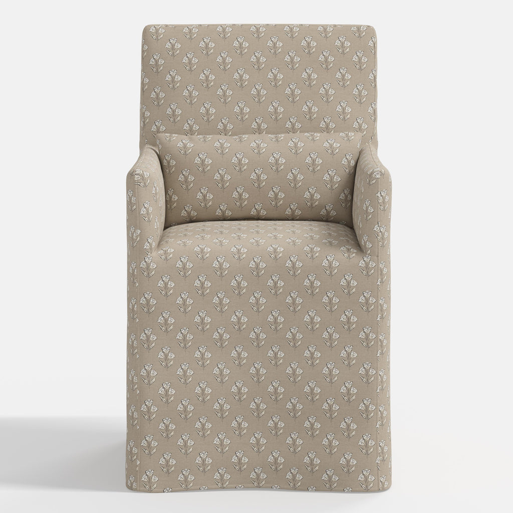Lindy Slipcovered Arm Dining Chair