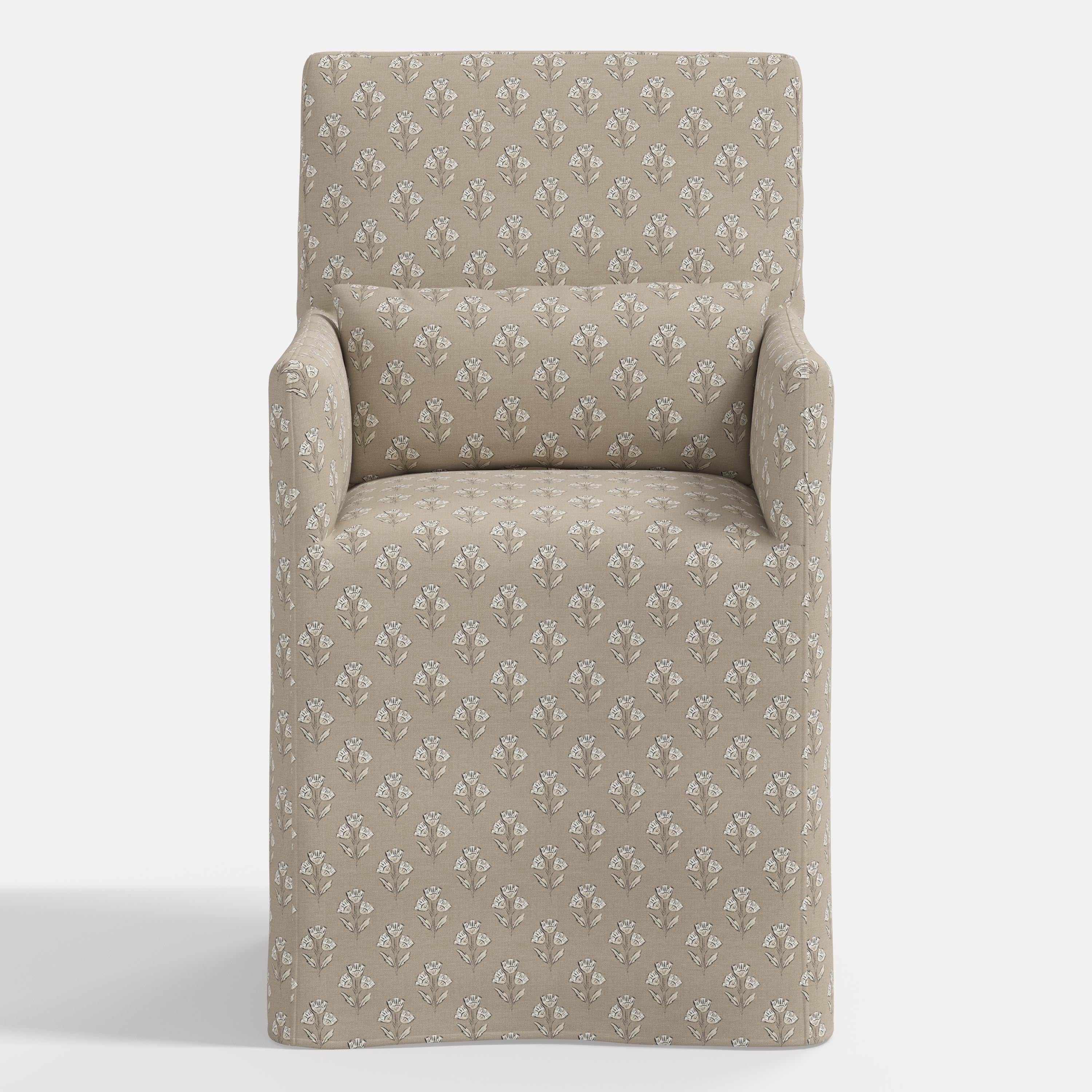 Lindy Slipcovered Arm Dining Chair