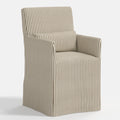 Lindy Slipcovered Arm Dining Chair in Jane Stripe Burlap