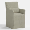 Lindy Slipcovered Arm Dining Chair in Jane Stripe Laurel