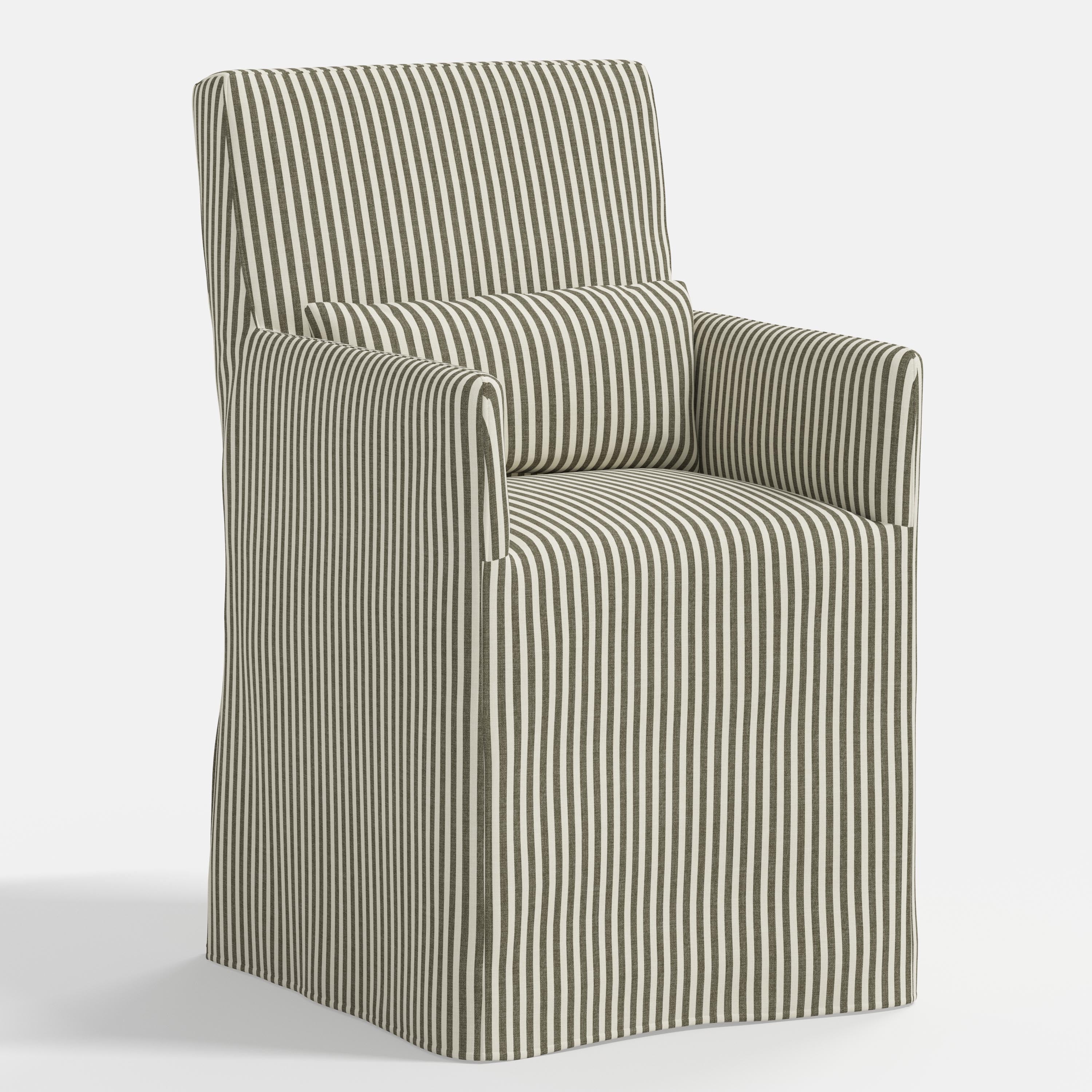 Lindy Slipcovered Arm Dining Chair
