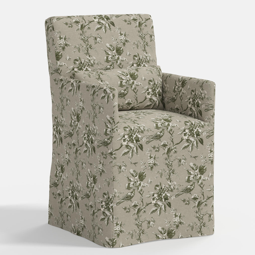Lindy Slipcovered Arm Dining Chair