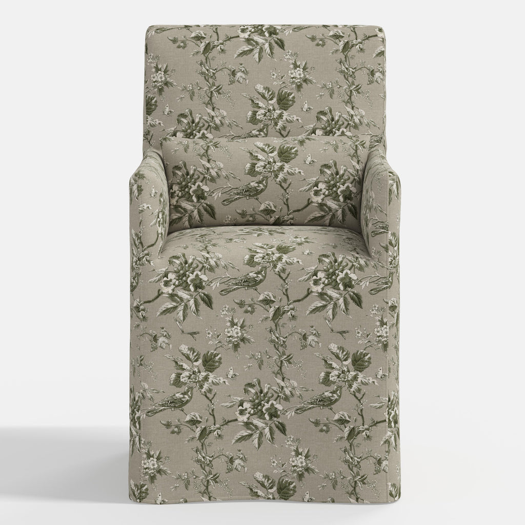 Lindy Slipcovered Arm Dining Chair