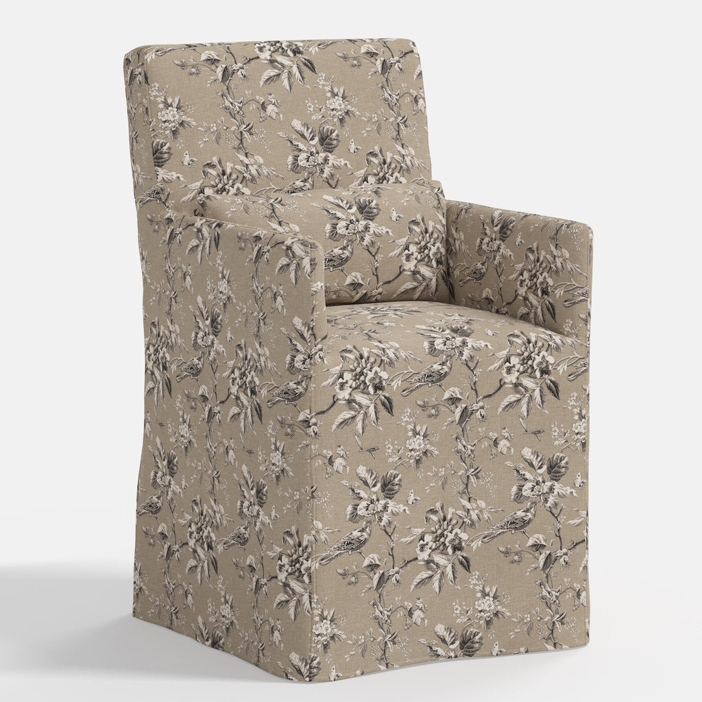 Lindy Slipcovered Arm Dining Chair