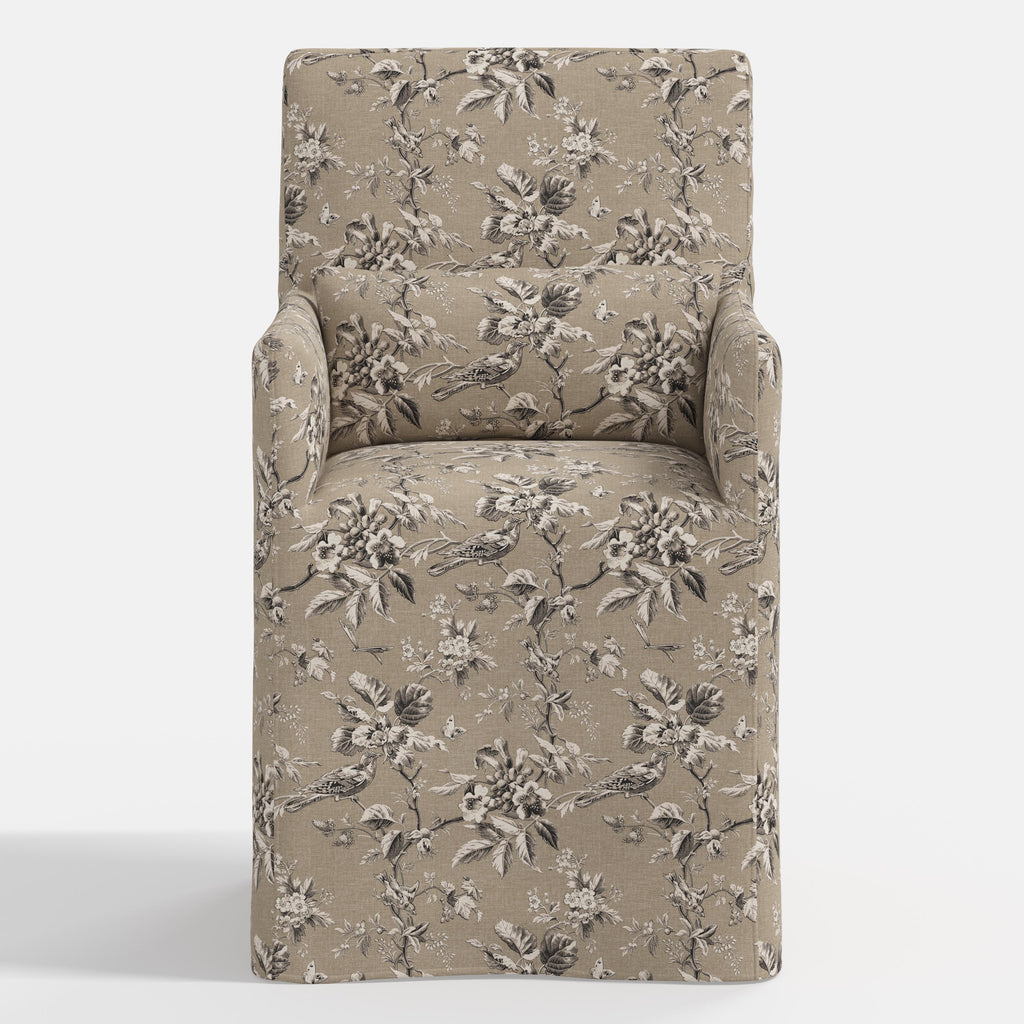 Lindy Slipcovered Arm Dining Chair