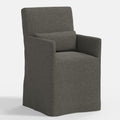 Lindy Slipcovered Arm Dining Chair in Textured Linen Charcoal