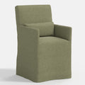 Lindy Slipcovered Arm Dining Chair in Textured Linen Laurel