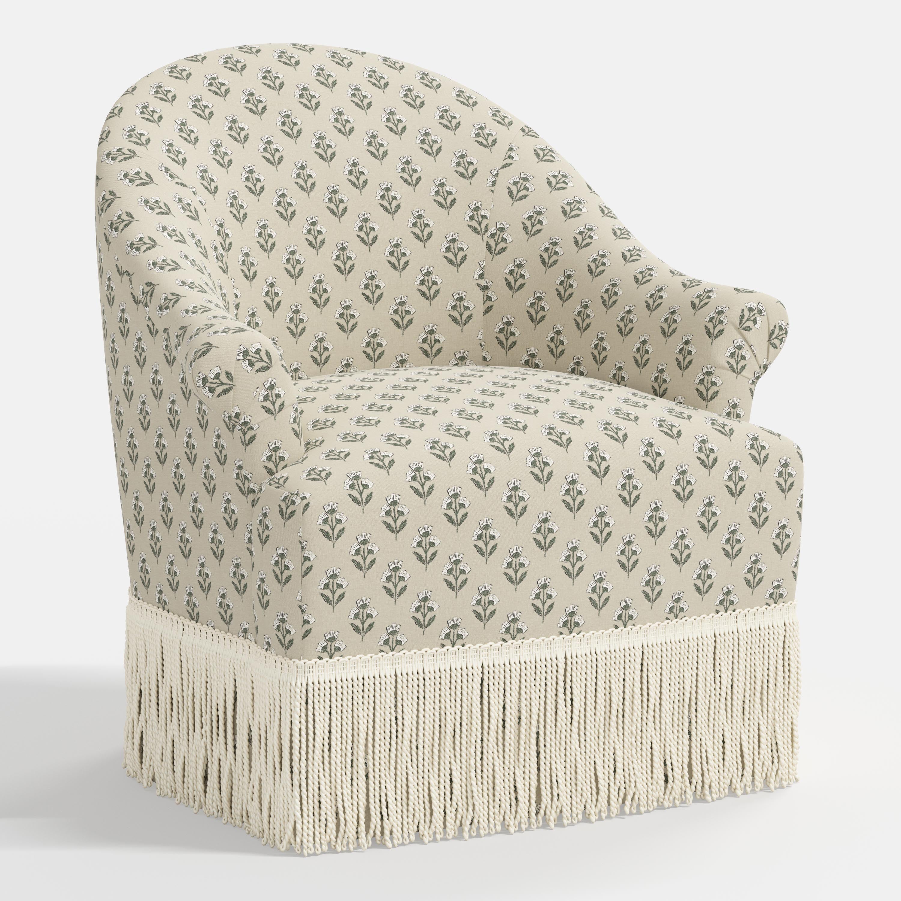 Marie Swivel Chair in Francie Sage