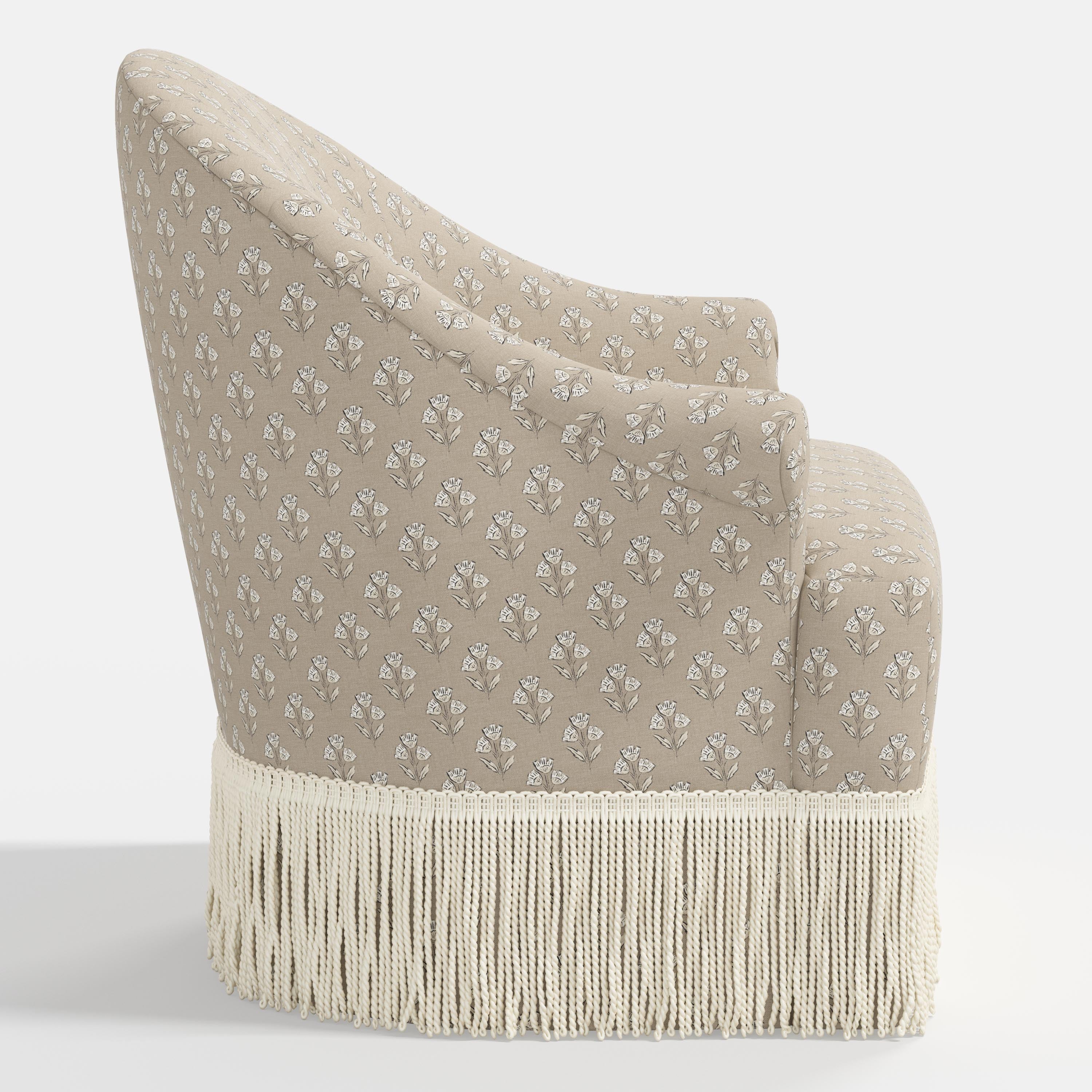 Marie Swivel Chair in Francie Tan