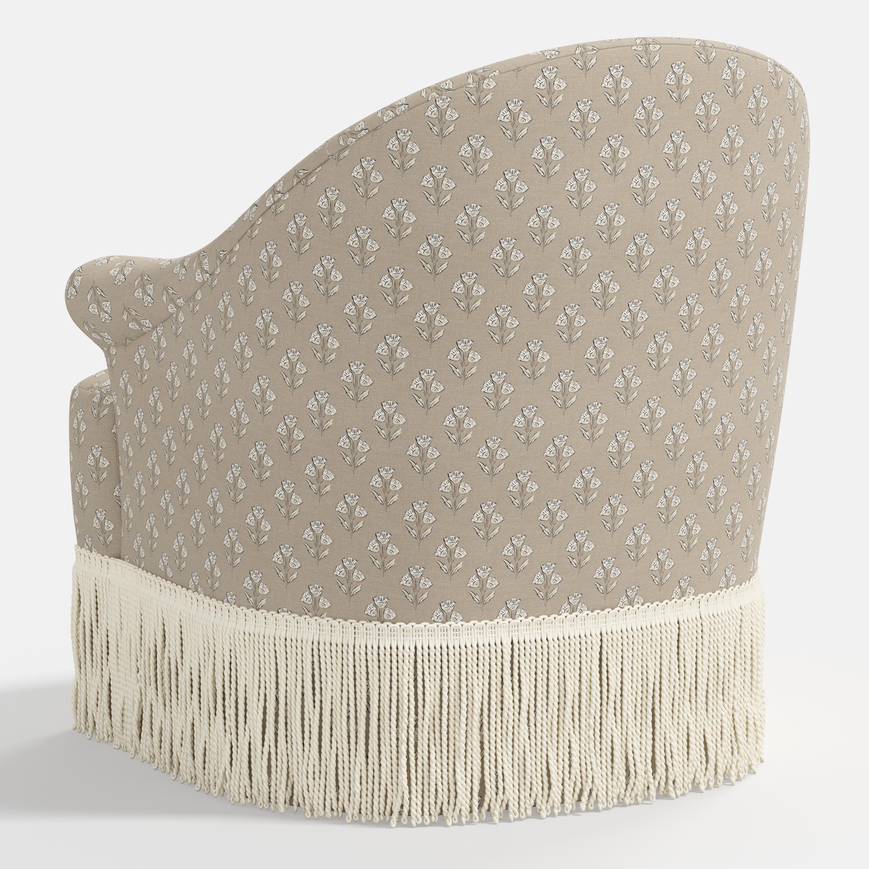 Marie Swivel Chair in Francie Tan