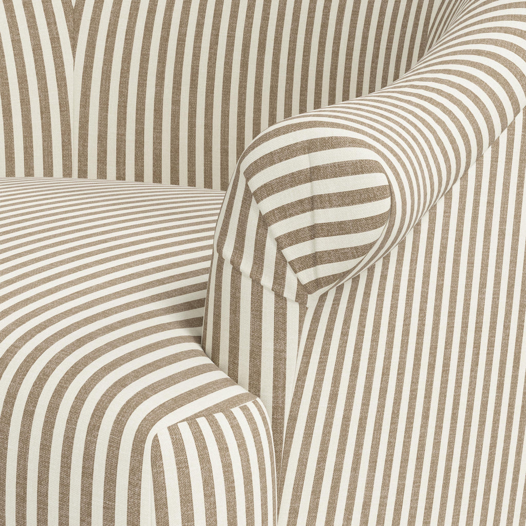 Marie Swivel Chair in Jane Stripe Burlap