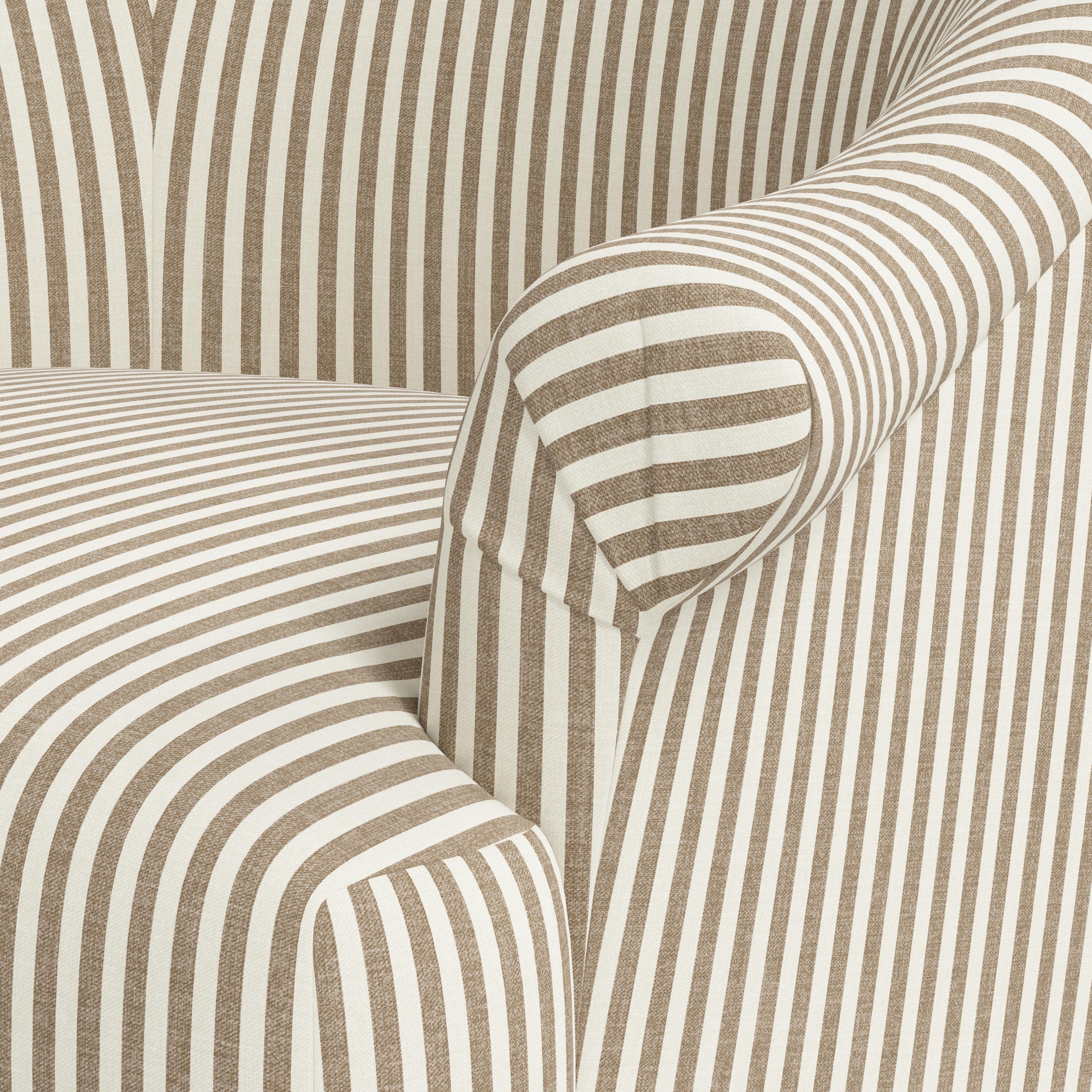Marie Swivel Chair in Jane Stripe Burlap