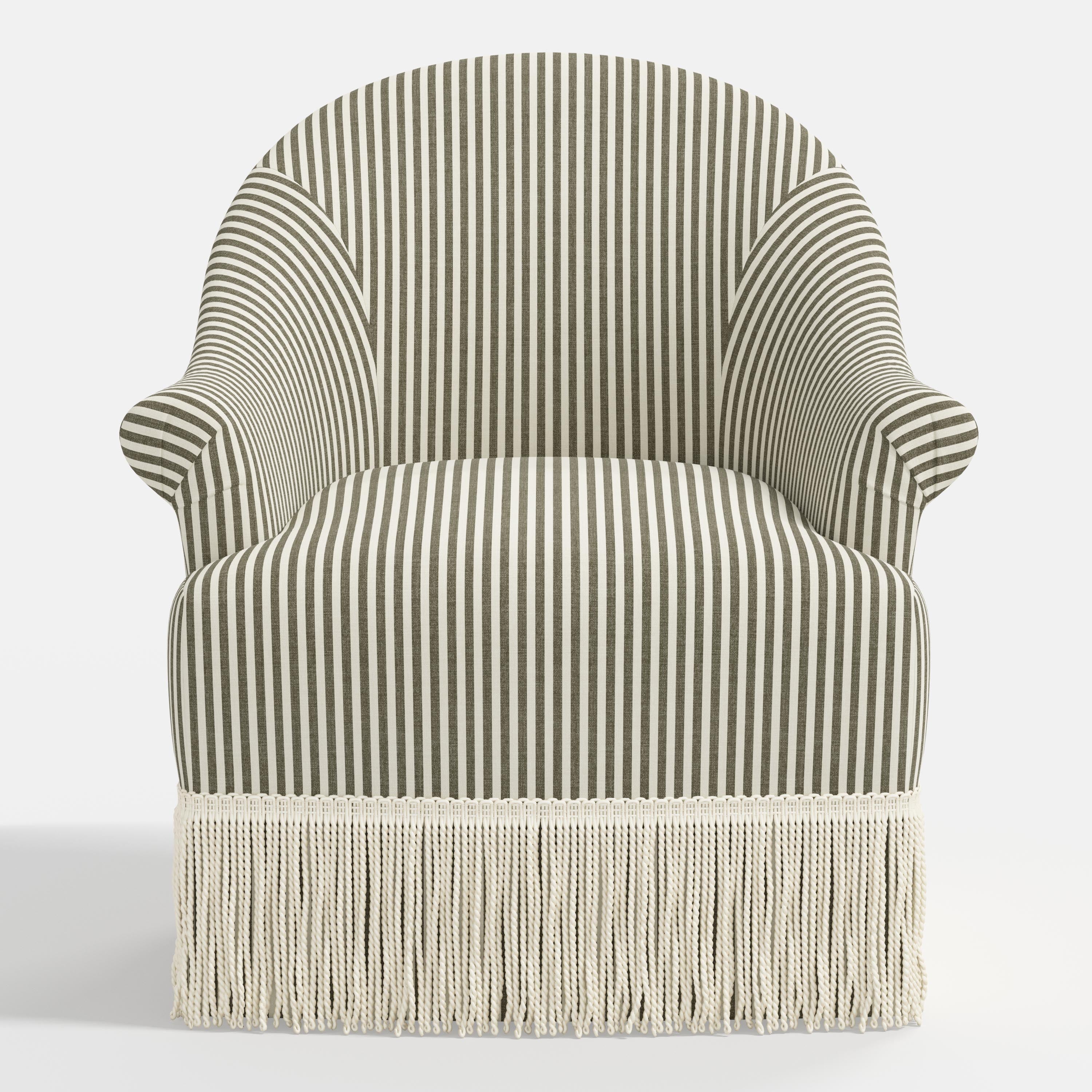 Marie Swivel Chair in Jane Stripe Laurel