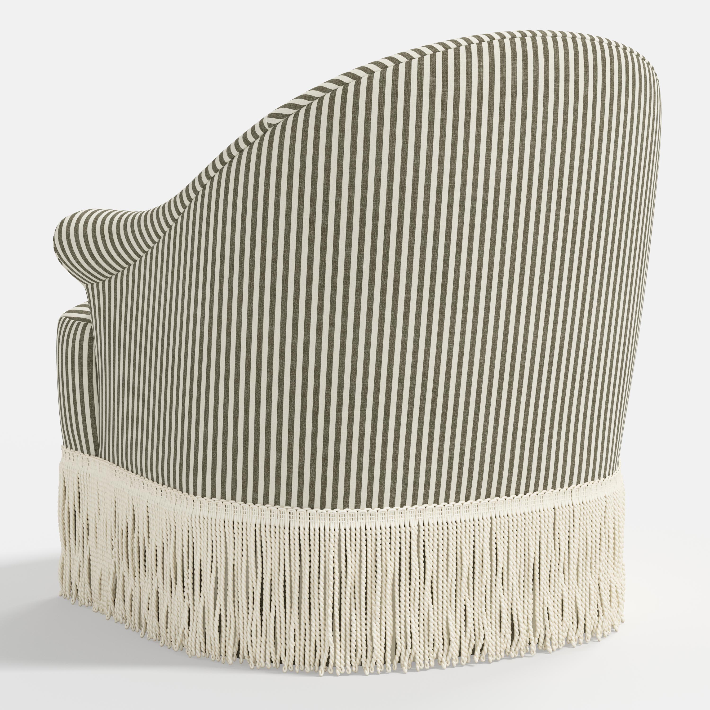 Marie Swivel Chair in Jane Stripe Laurel