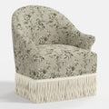 Marie Swivel Chair in Michigan Bird Toile Olive