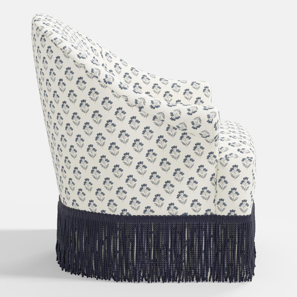 Marie Swivel Chair in Francie Blue