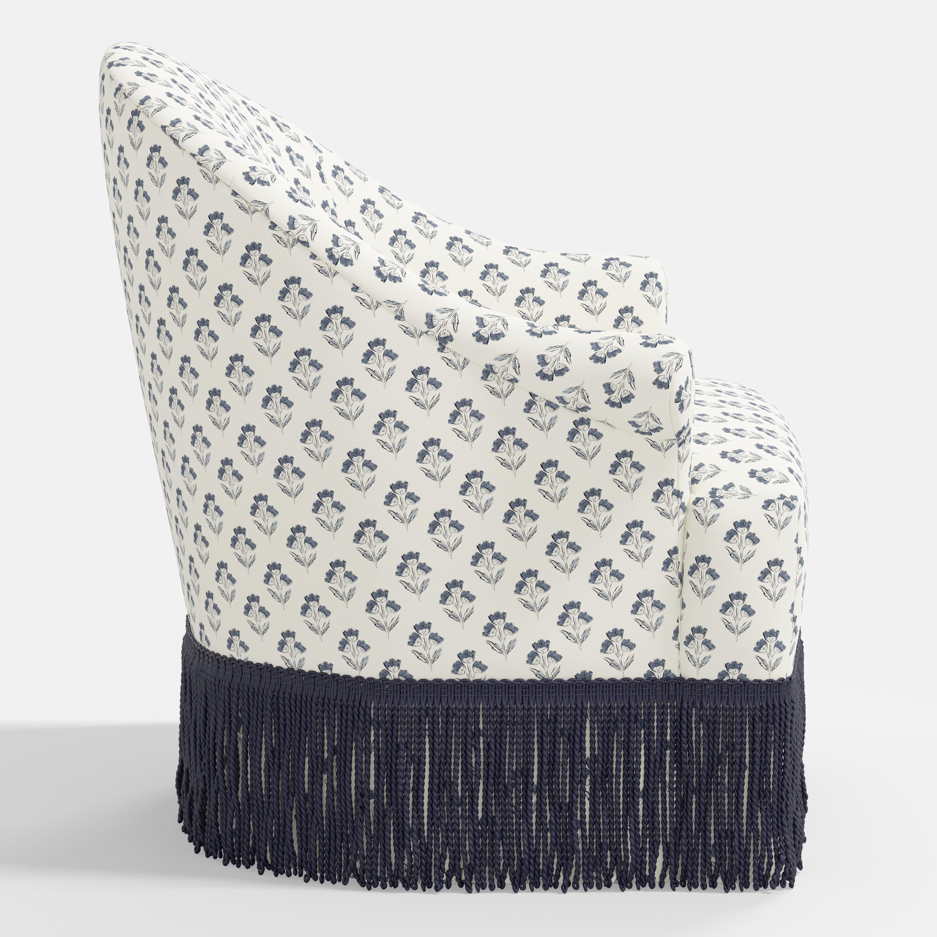 Marie Swivel Chair in Francie Blue