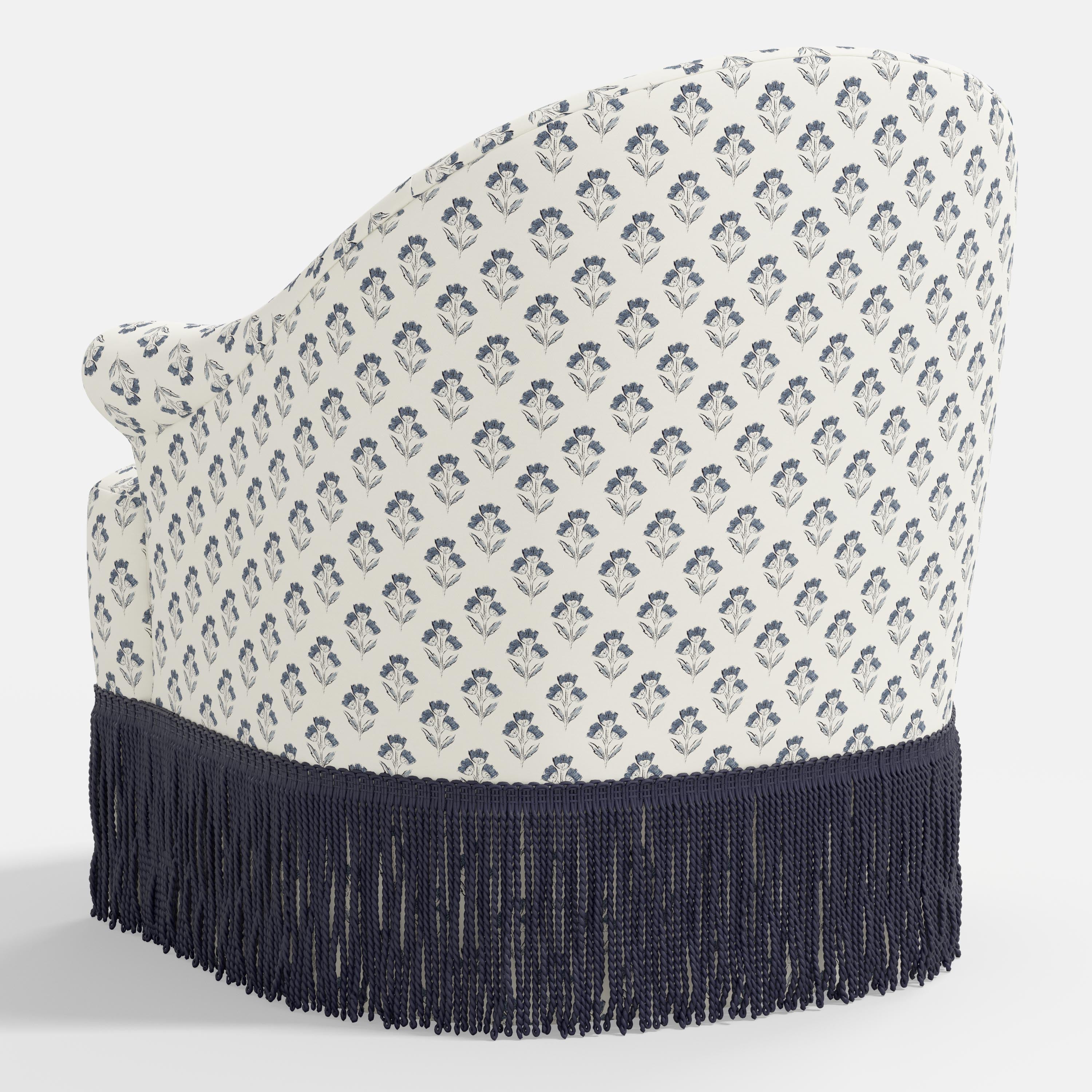 Marie Swivel Chair in Francie Blue