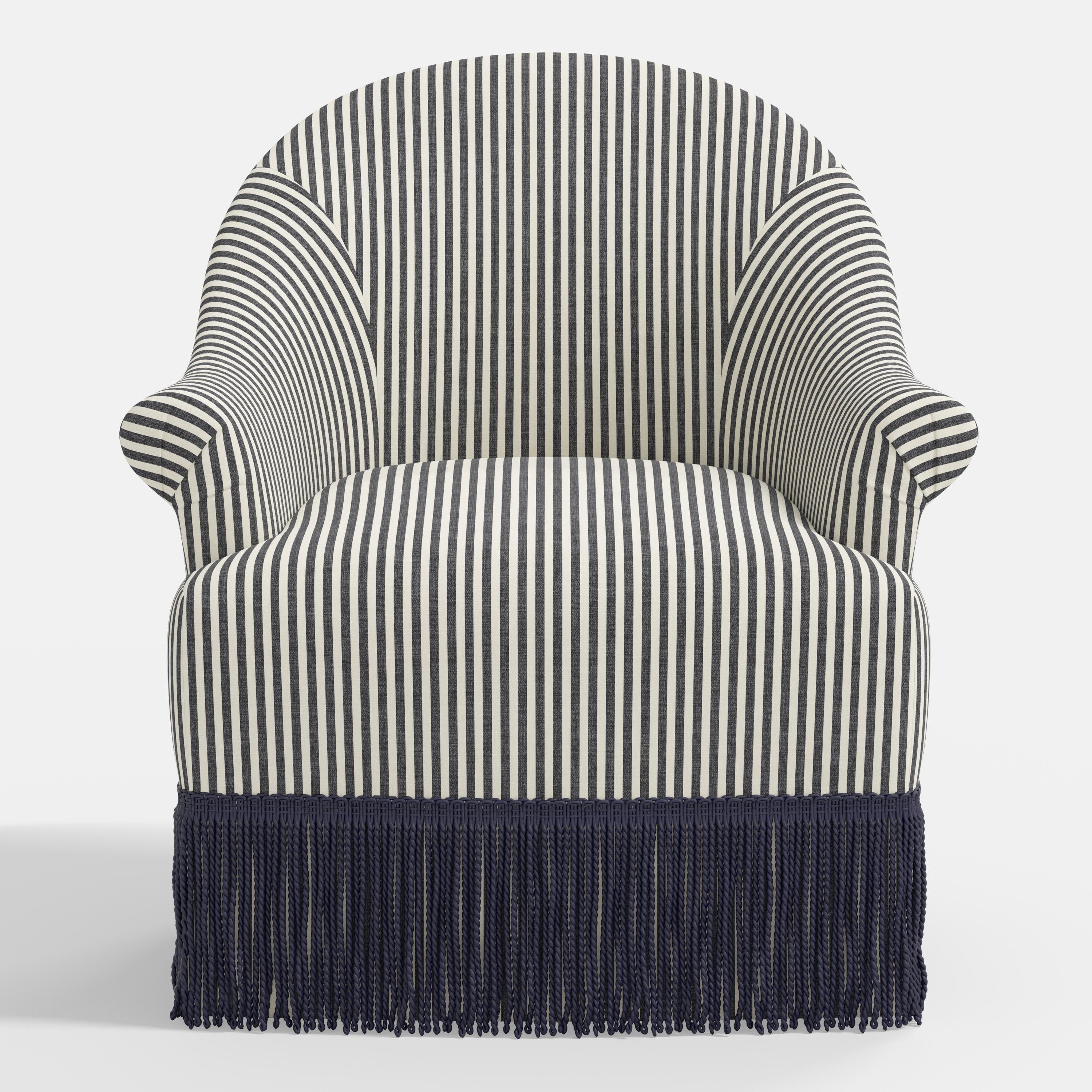 Marie Swivel Chair in Jane Stripe Carbon