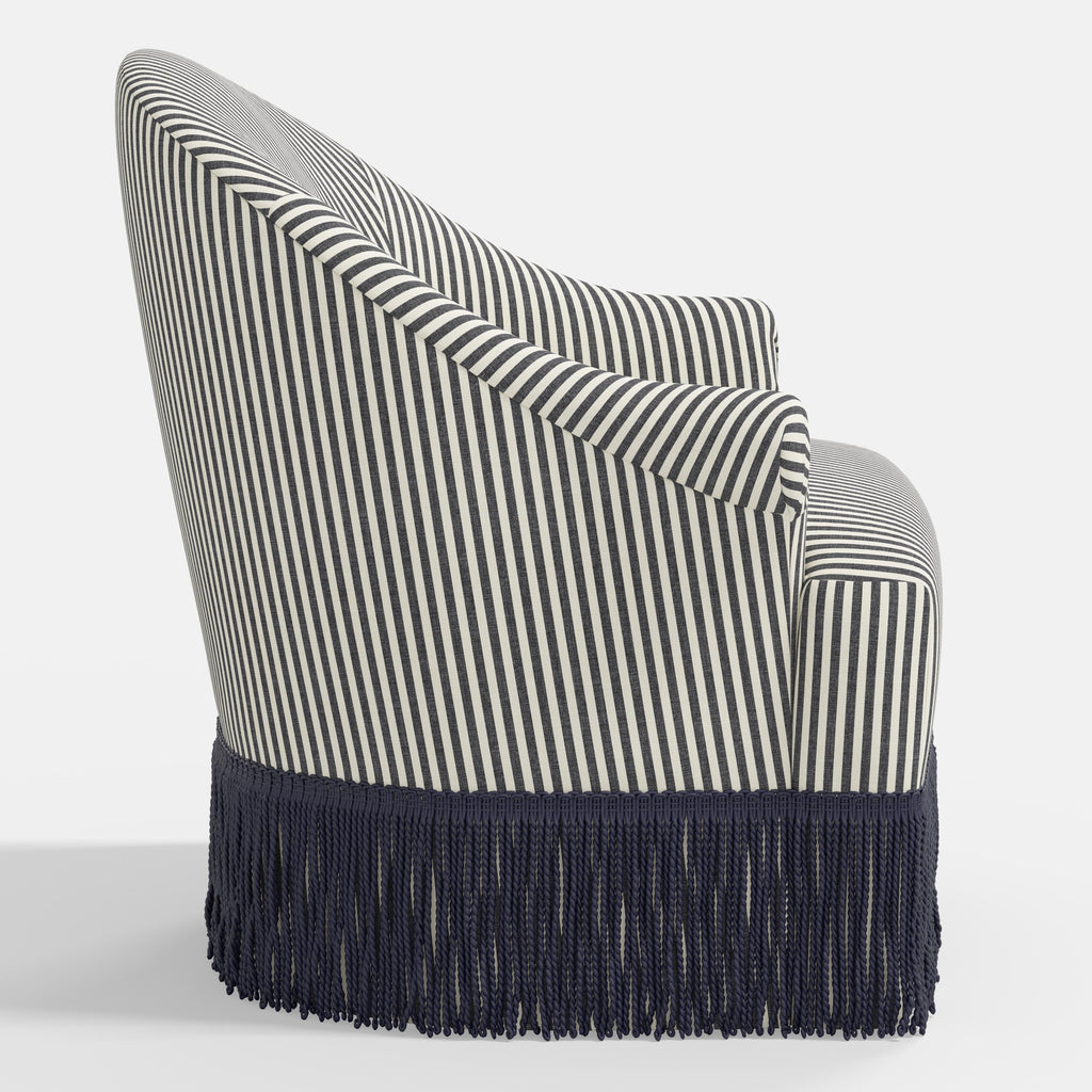 Marie Swivel Chair in Jane Stripe Carbon