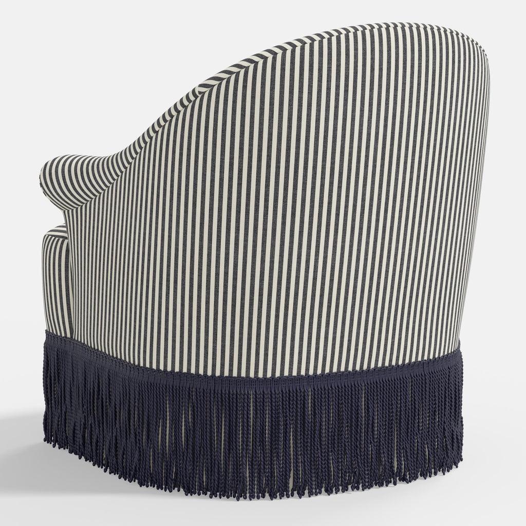 Marie Swivel Chair in Jane Stripe Carbon