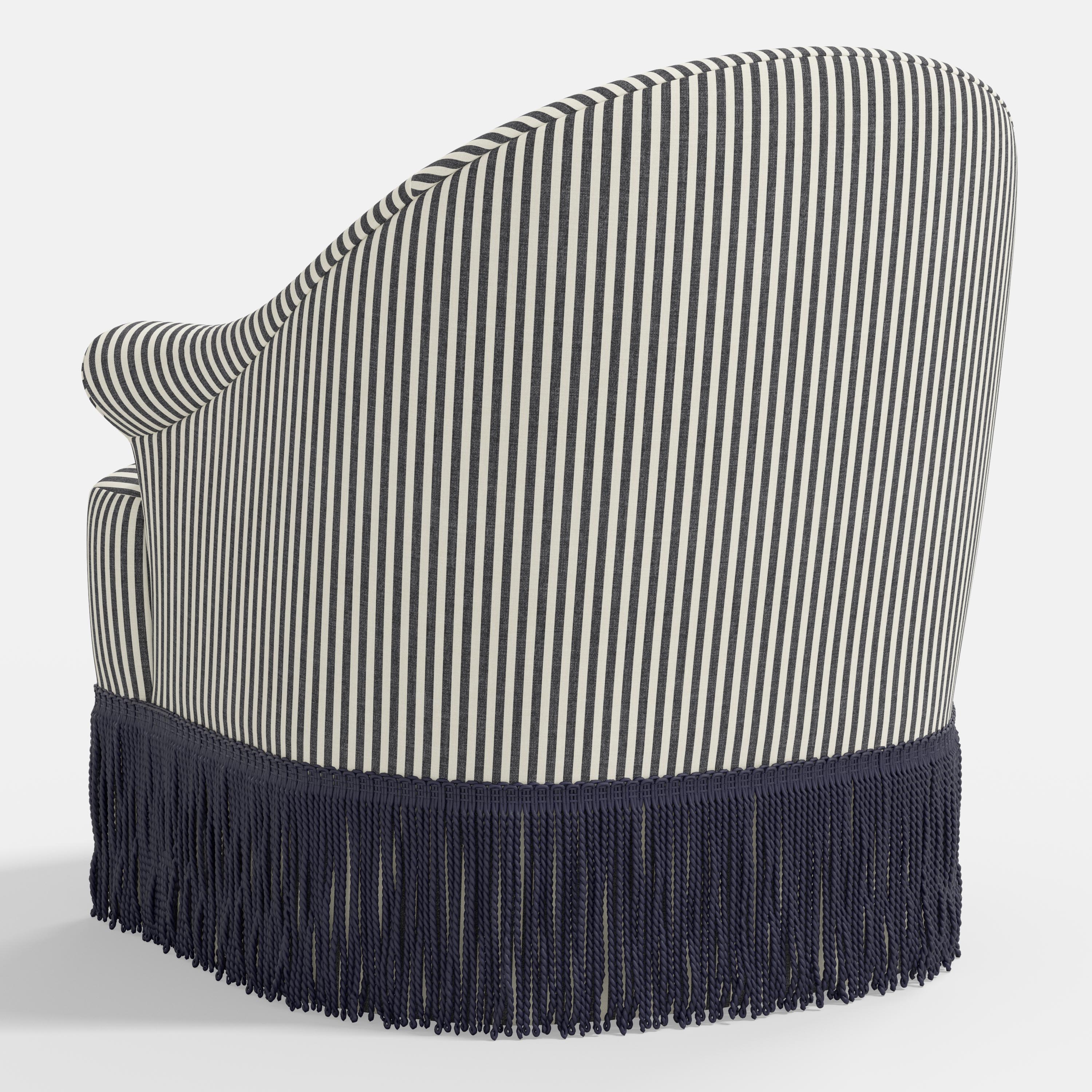 Marie Swivel Chair in Jane Stripe Carbon
