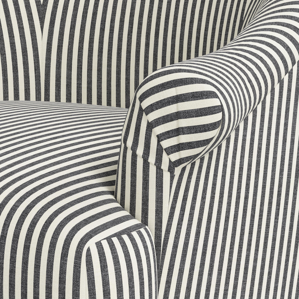 Marie Swivel Chair in Jane Stripe Carbon
