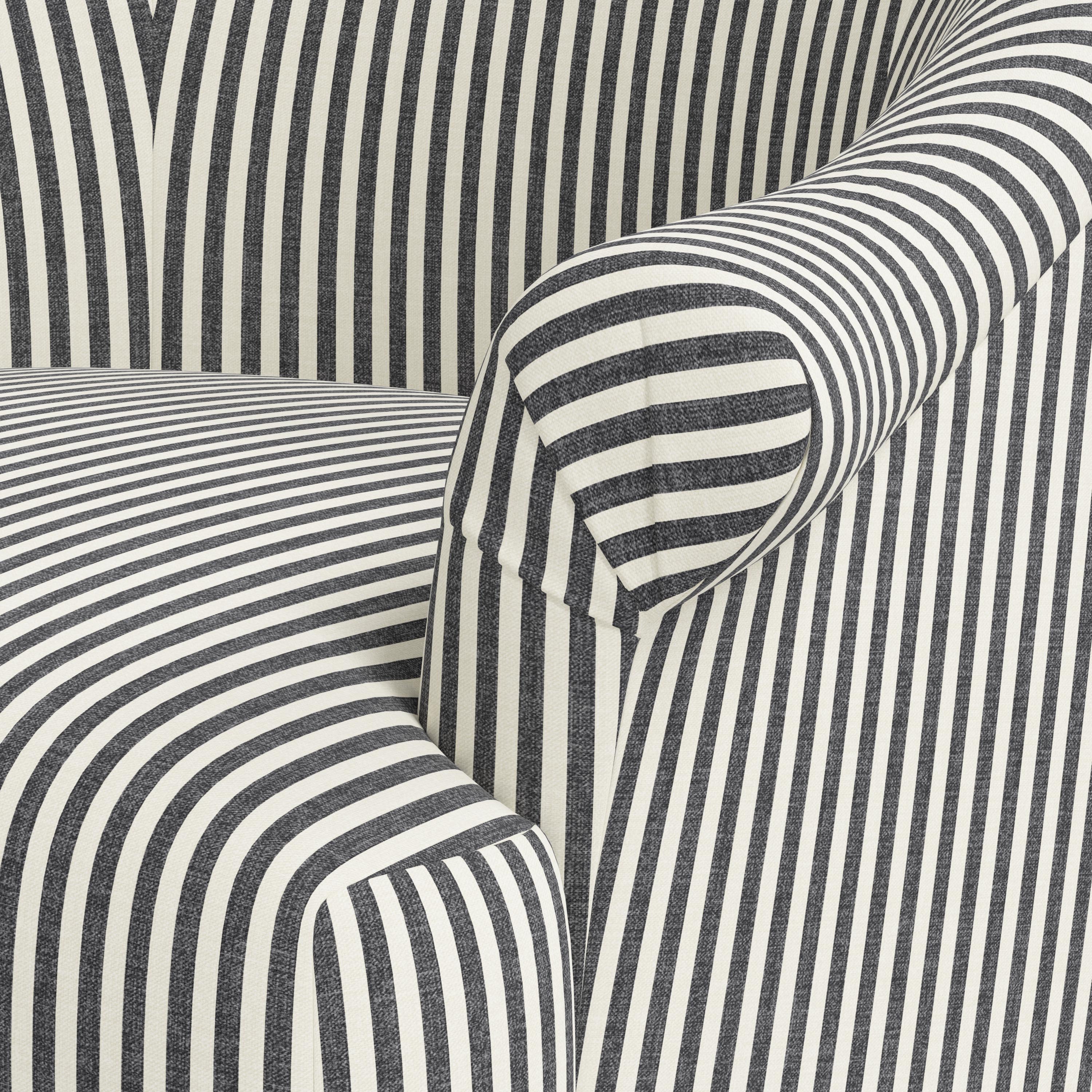 Marie Swivel Chair in Jane Stripe Carbon