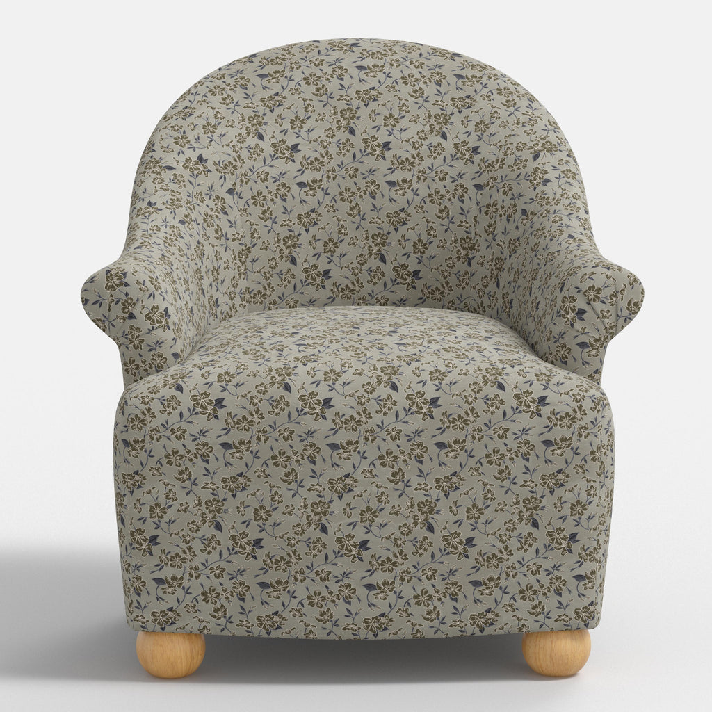Marie Bun Foot Chair in Dogwood Floral Flint