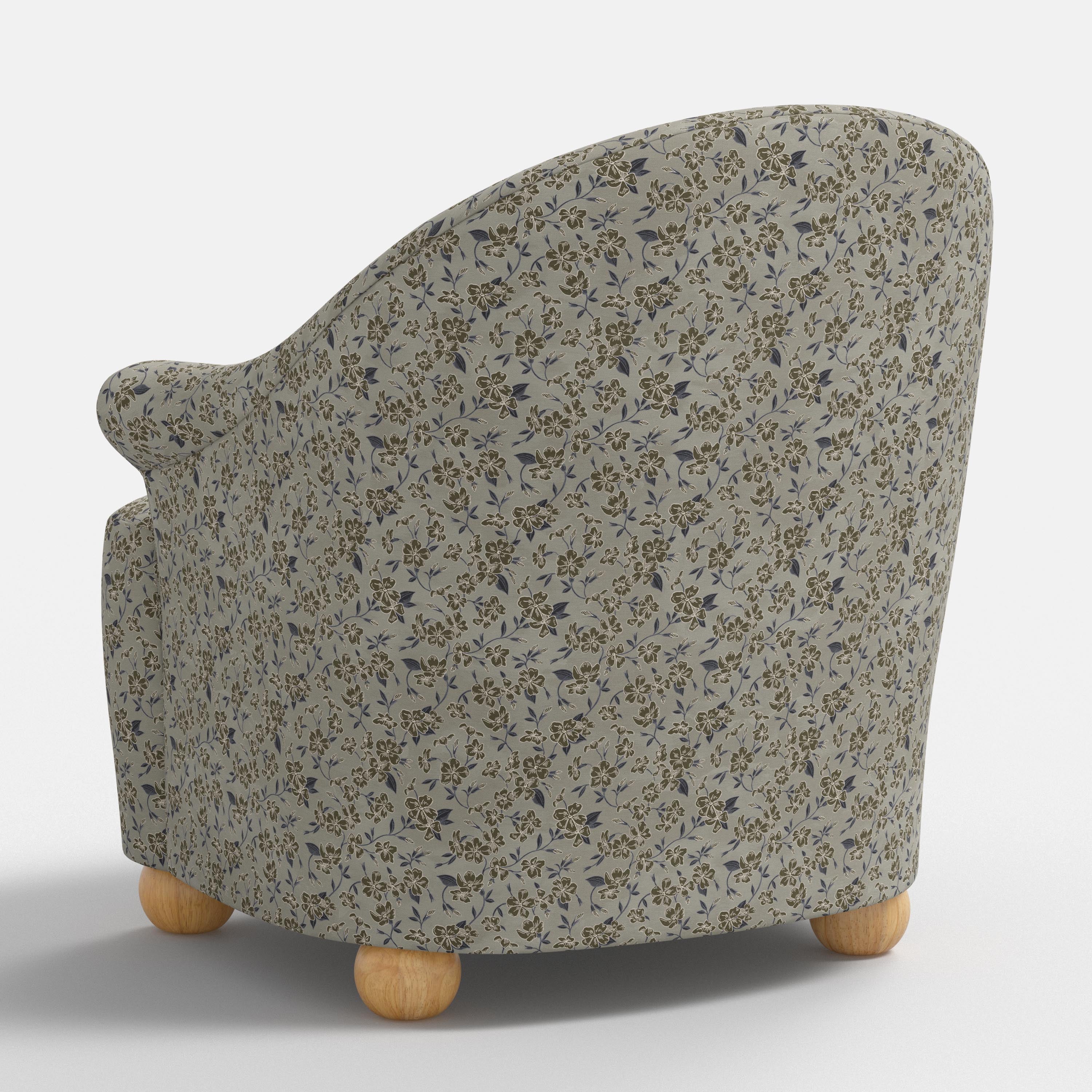 Marie Bun Foot Chair in Dogwood Floral Flint