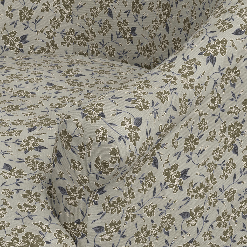Marie Bun Foot Chair in Dogwood Floral Flint