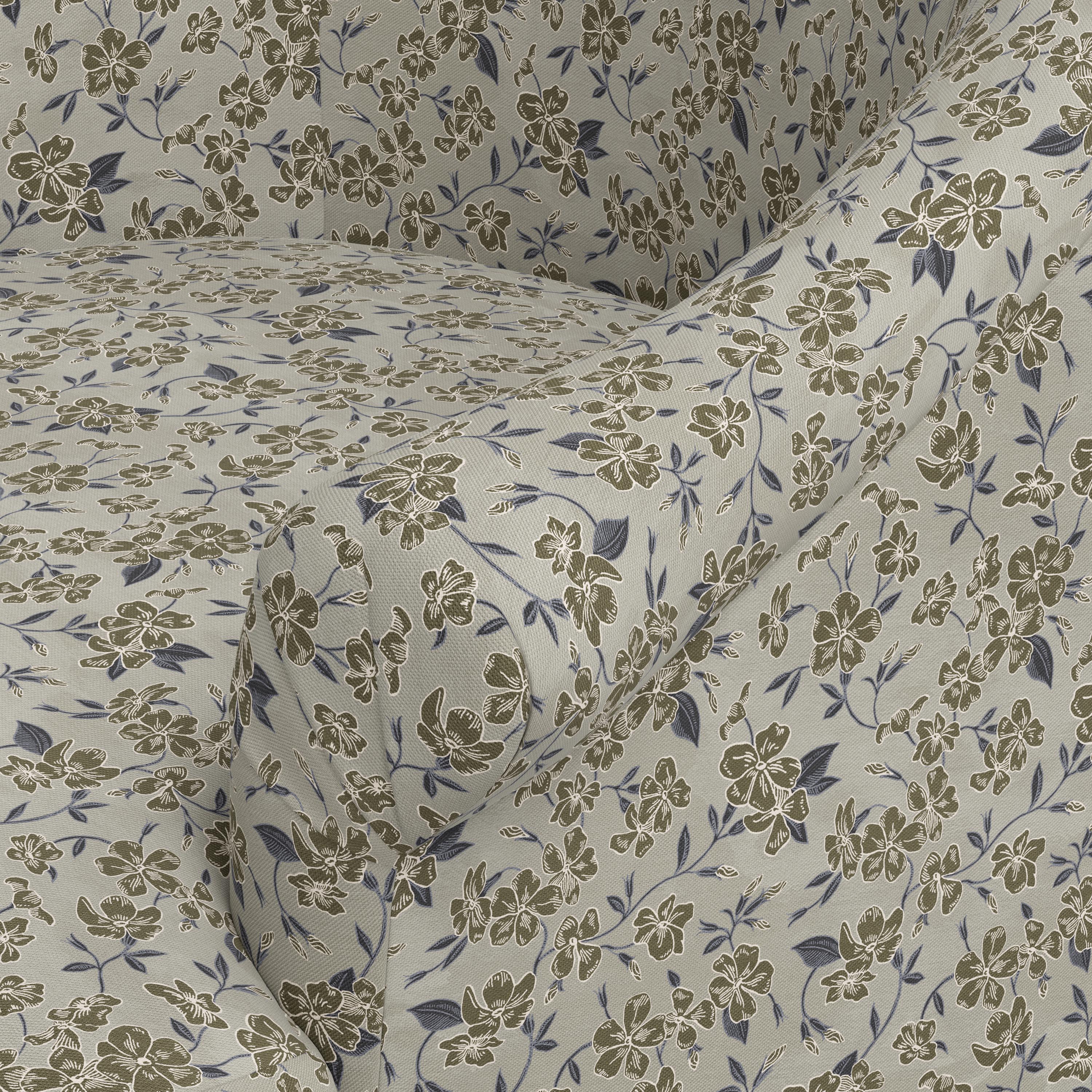 Marie Bun Foot Chair in Dogwood Floral Flint